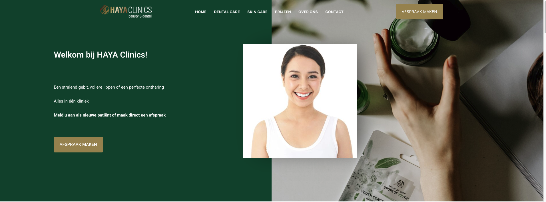 HAYA CLINICS — case study cover voor Gezondheidszorg project door DevCru webdevelopment bureau