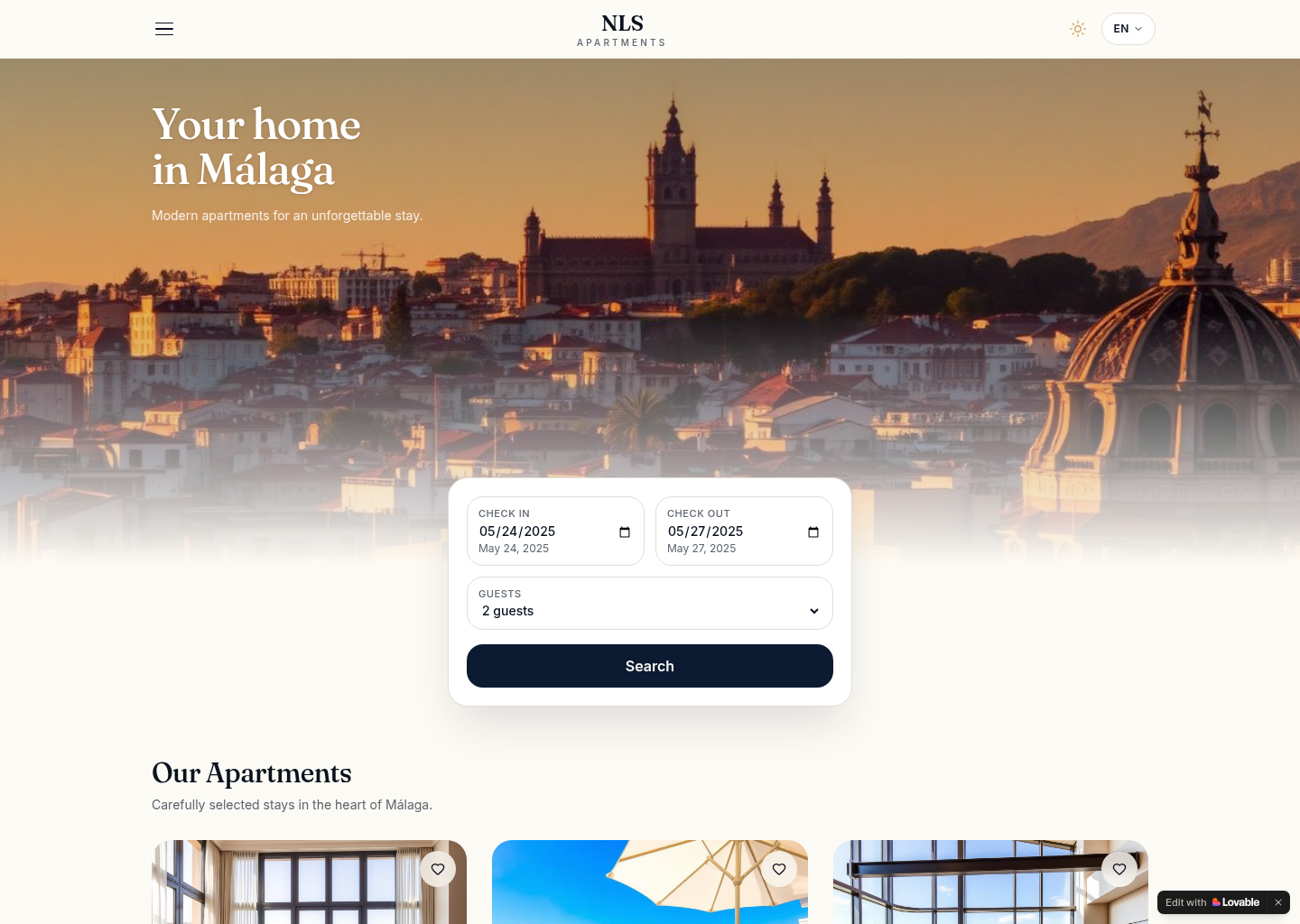 NLS Apartments — case study cover voor Gastvrijheid project door DevCru webdevelopment bureau