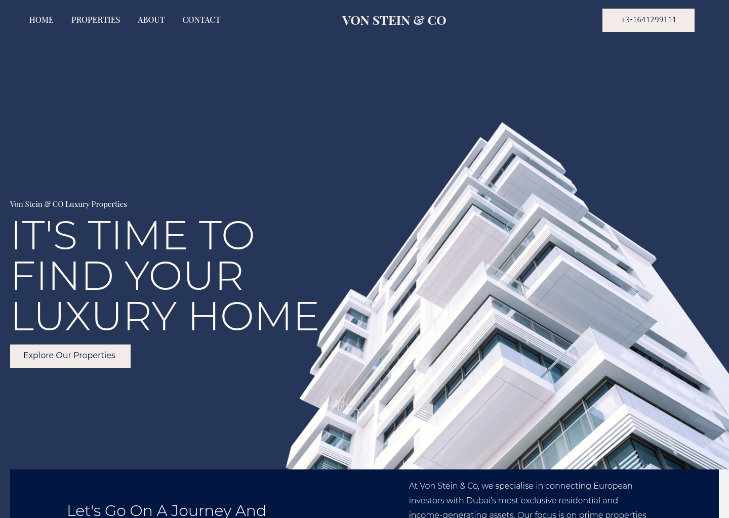 Von Stein & Co Properties — case study cover voor Vastgoed project door DevCru webdevelopment bureau