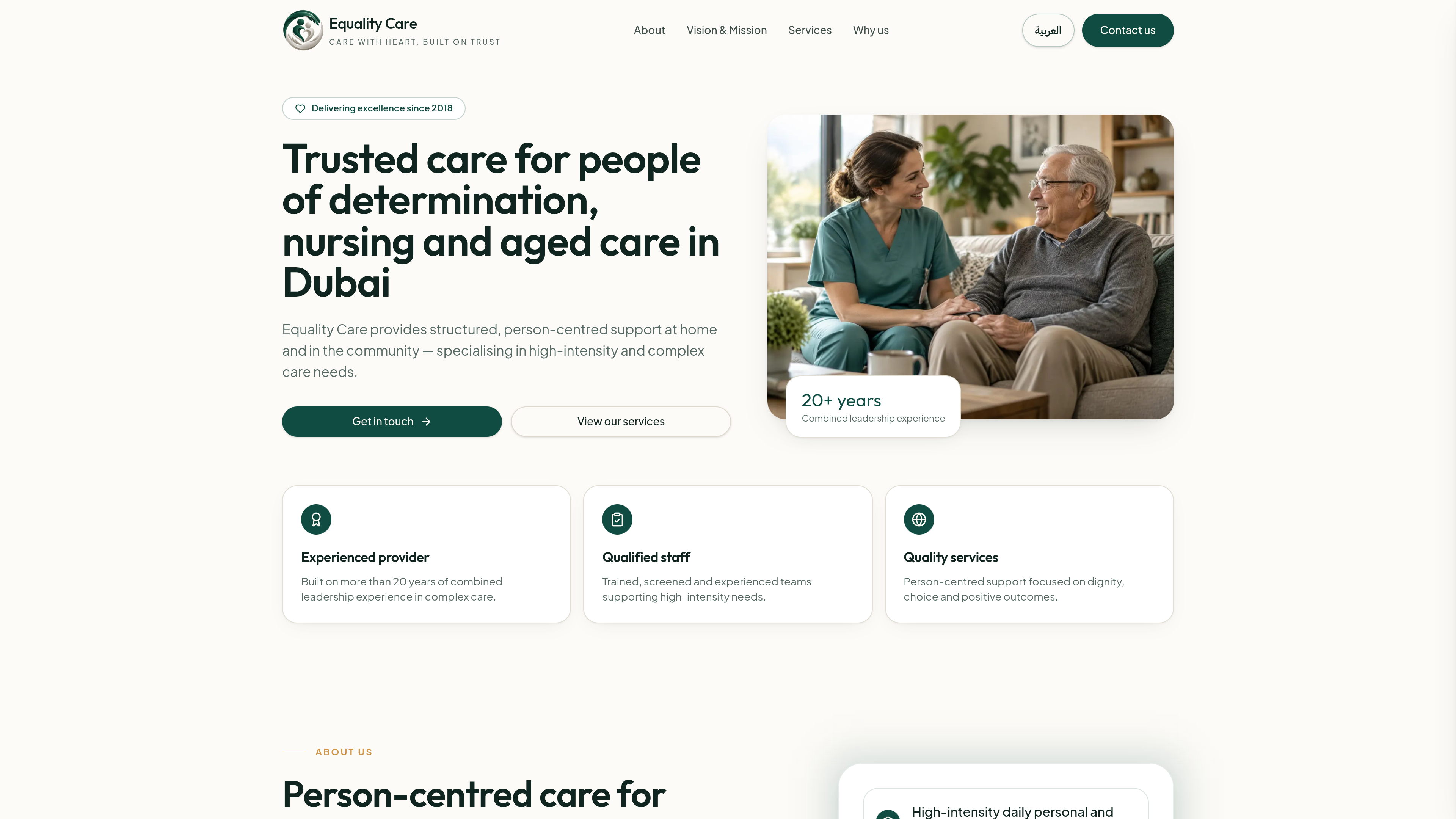 Equality Care — case study cover voor Gezondheidszorg project door DevCru webdevelopment bureau
