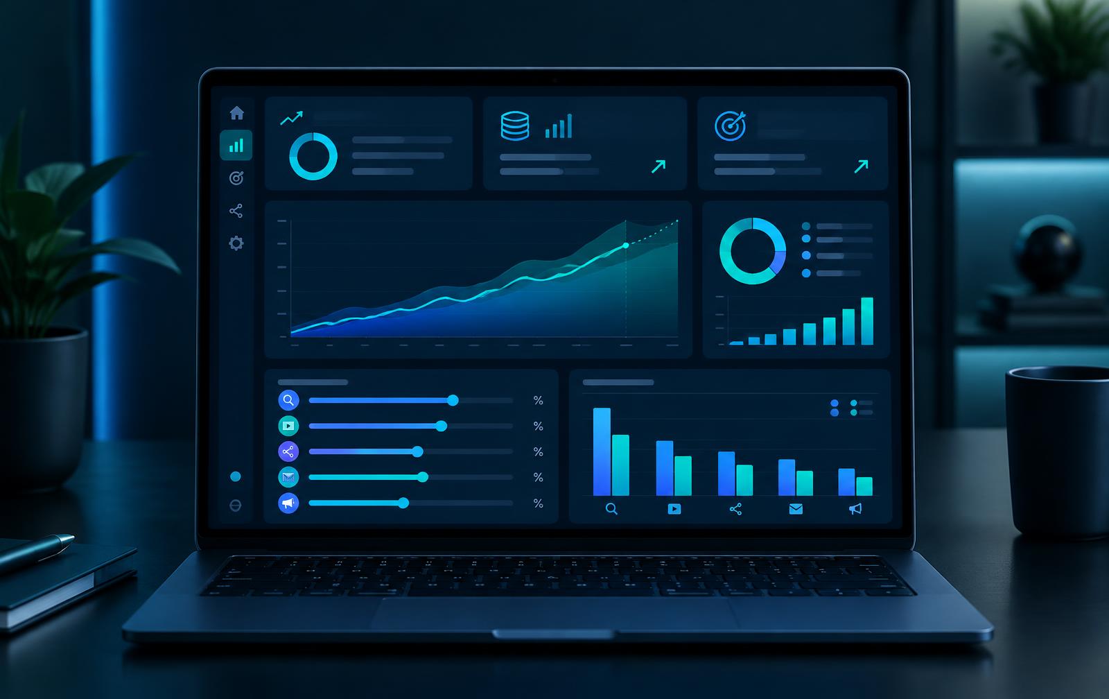 AI-systeem voor marketing-ROI — case study cover voor Marketing & analyse project door DevCru webdevelopment bureau